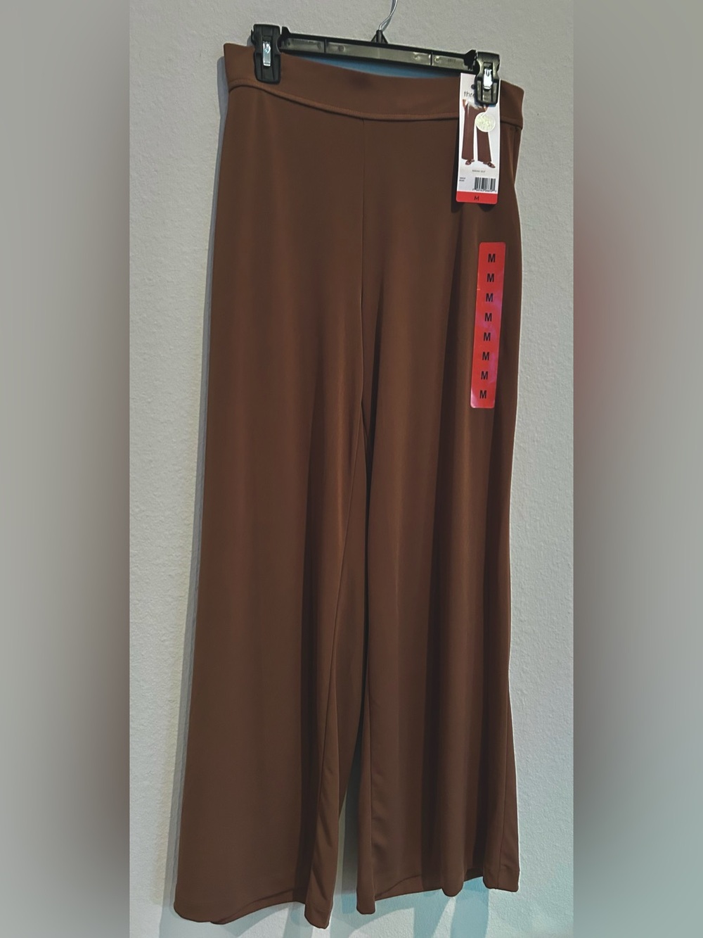 Three Dots Chocolate Brown Wide-Leg Knit Pants